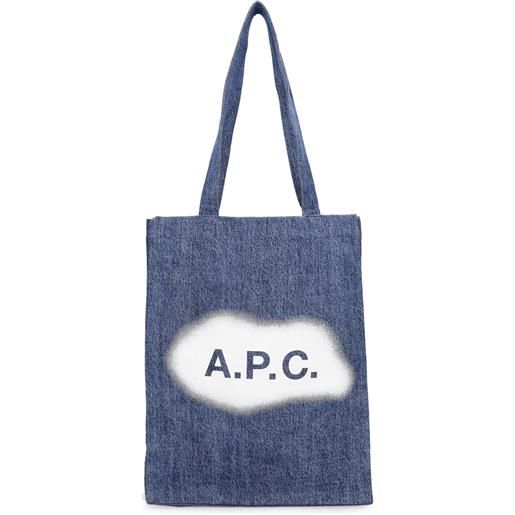 A.P.C. borsa shopping lou in denim washed
