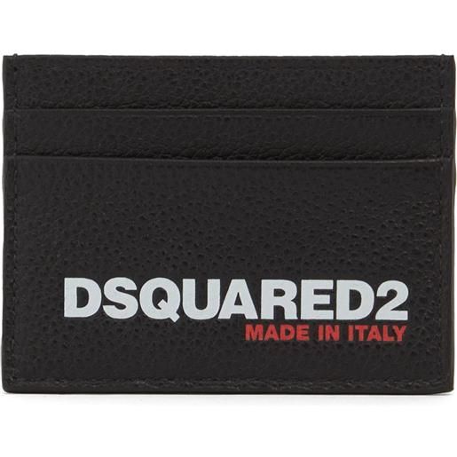DSQUARED2 porta carte di credito bob in pelle con logo