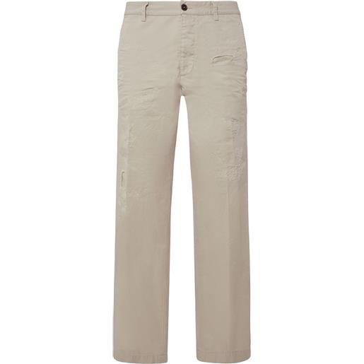 DSQUARED2 pantaloni relaxed fit in twill di cotone