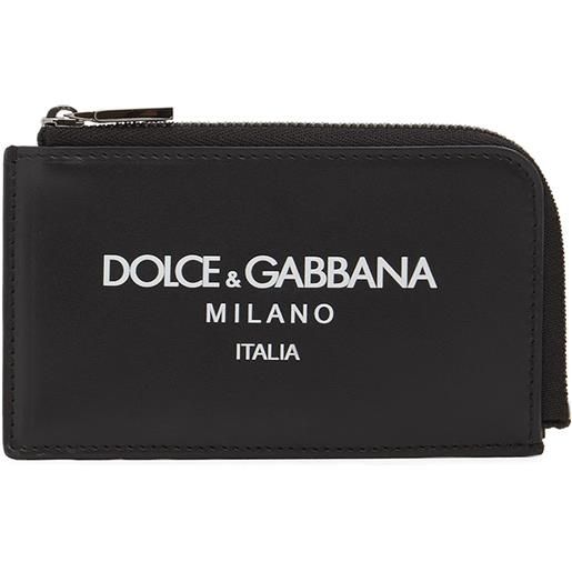 DOLCE & GABBANA porta carte di credito in pelle con zip