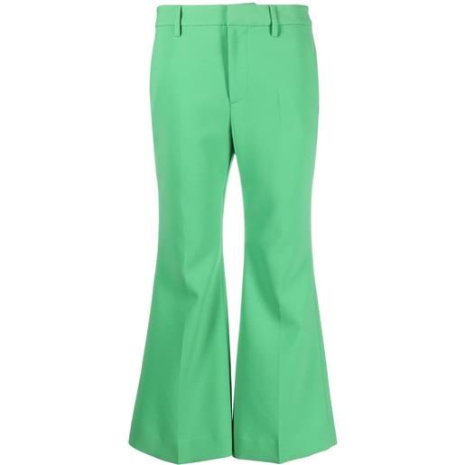 Dsquared2 pantaloni svasati crop - verde