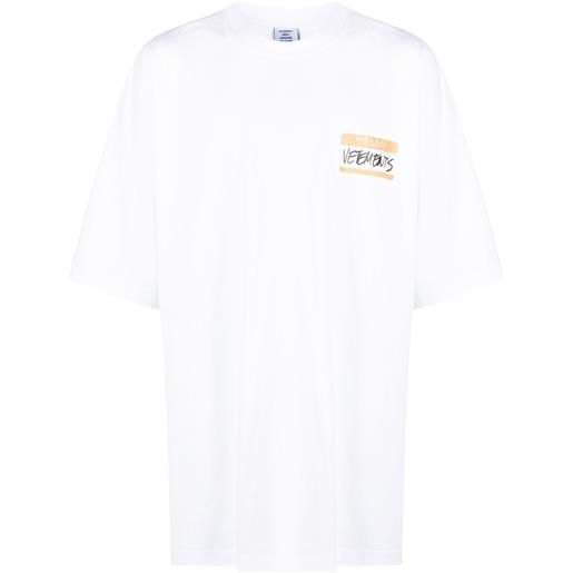VETEMENTS t-shirt my name is - bianco