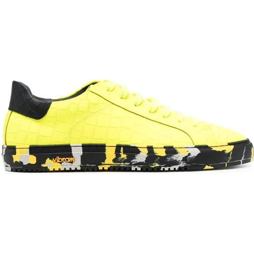 Hide&Jack sneakers con effetto coccodrillo goffrato - giallo