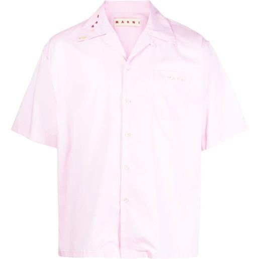 Marni camicia con ricamo - rosa