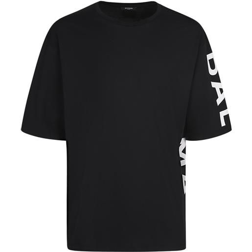BALMAIN t-shirt oversize in cotone con logo