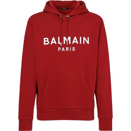 BALMAIN felpa in cotone con cappuccio