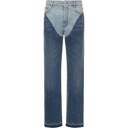 STELLA MCCARTNEY jeans larghi in denim di cotone bicolor
