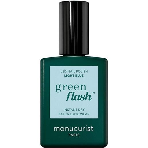 Manucurist green flash - smalto semipermanente 15ml smalto effetto gel light blue