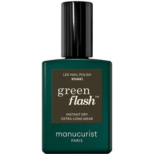Manucurist green flash - smalto semipermanente 15ml smalto effetto gel khaki