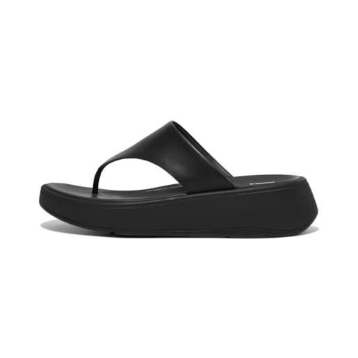 Fitflop modalità f flatform, sandali con zeppa donna, tutto nero, 36 eu