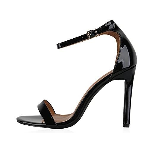 Giralin sandali da donna con tacco alto, eleganti scarpe a spillo, nero , 36 eu