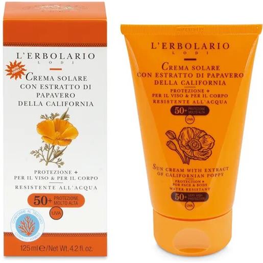 L'Erbolario crema solare viso/corpo papavero 125ml spf50+