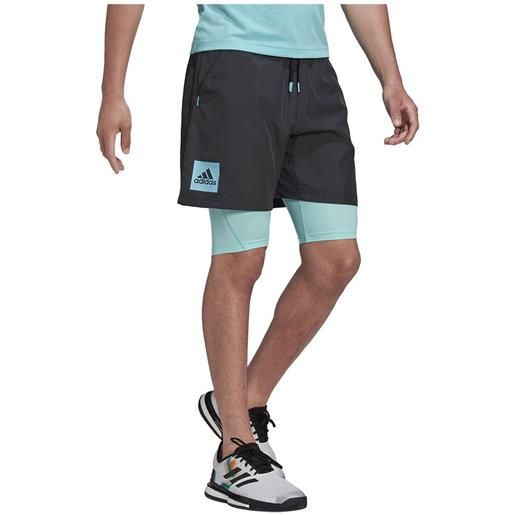 Adidas paris 2 in 1 shorts 7´´ grigio s uomo