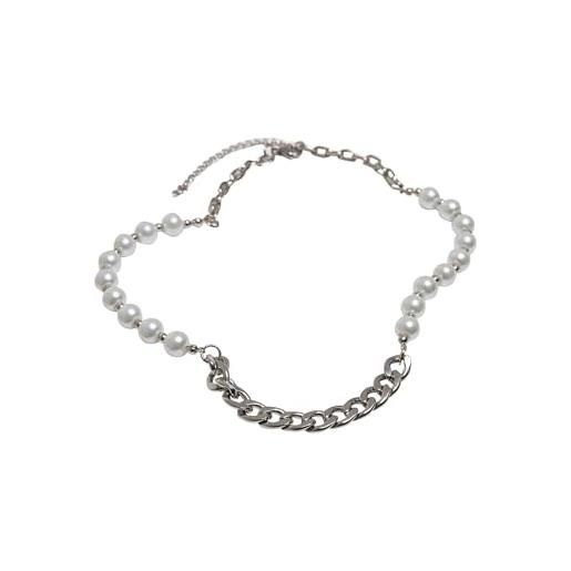 Urban Classics pearl various chain necklace, collana, unisex - adulto, argento (silver), taglia unica