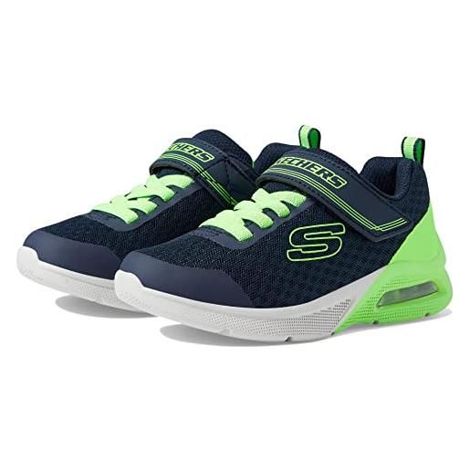 Skechers microspec max gorvix, scarpe da ginnastica bambini e ragazzi, navy textile lime trim, 28 eu