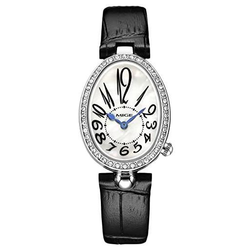 RORIOS moda donna orologio impermeabile analogico al quarzo orologio con cinturino in pelle elegante strass orologio per donna