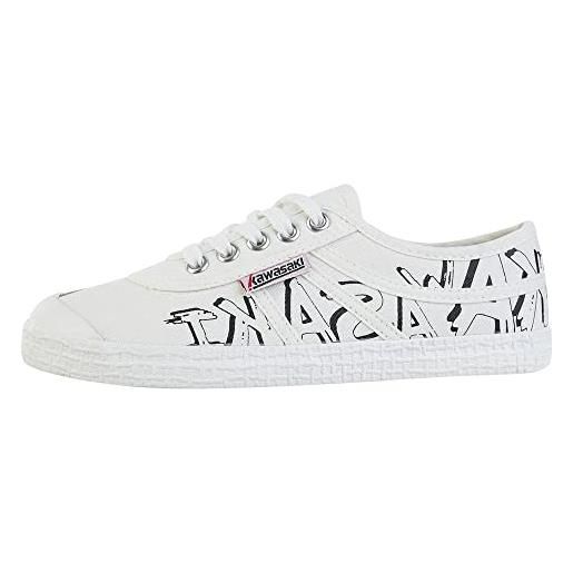 Kawasaki graffiti canvas shoe k202416-es 1002 white, scarpe da ginnastica unisex-adulto, 42 eu