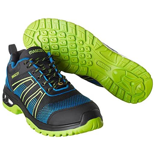 Mascot footwear f0130-849-91133 - scarpe antinfortunistiche energy s1p, con lacci, colore: nero/blu/verde limone, 42 misure