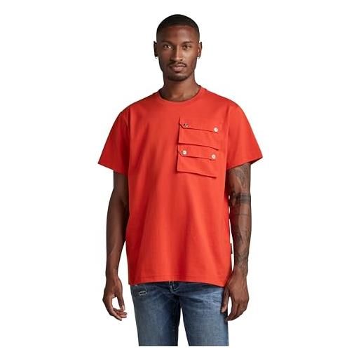 G-STAR RAW men's double pocket utility loose t-shirt, rosso (acid red d22781-c336-a911), xl