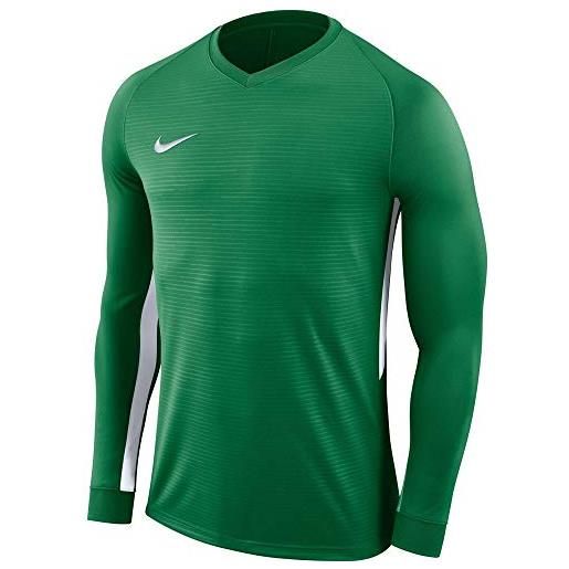 Nike tiempo premier ls, t-shirt a manica lunga uomo, pine green (white), m