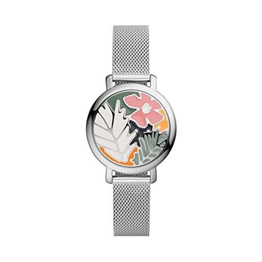 Fossil - jacqueline orologio analogico al quarzo con colore argento, cinturino in acciaio inossidabile da donna, es5171