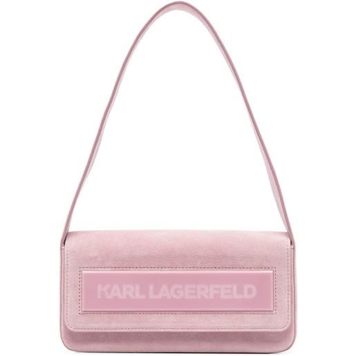 Karl Lagerfeld borsa a spalla ikon k media con battente - rosa