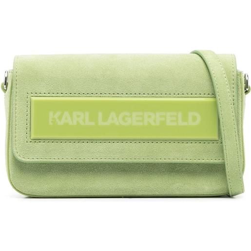 Karl Lagerfeld borsa a spalla ikon k piccola con battente - verde