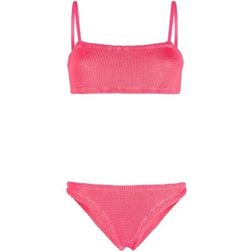 Hunza G set bikini gigi con effetto stropicciato - rosa