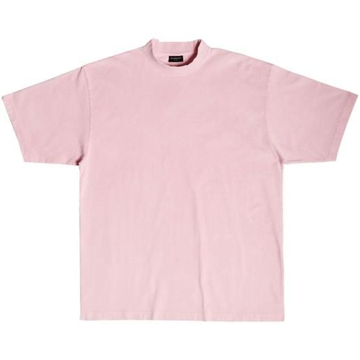 Balenciaga t-shirt girocollo con ricamo - rosa
