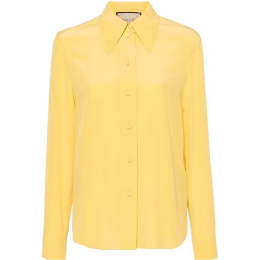 Gucci camicia con colletto a punta - giallo