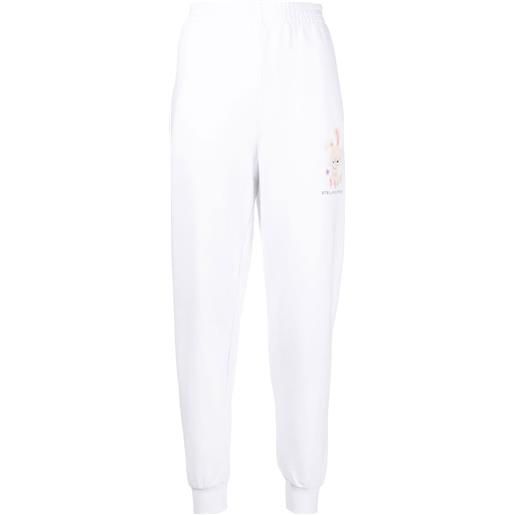 Stella McCartney pantaloni sportivi con stampa grafica - bianco