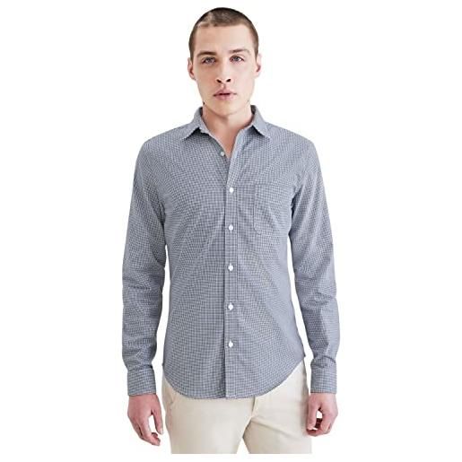 Dockers original shirt slim camicia, aquatic bel air blue, xxl uomo