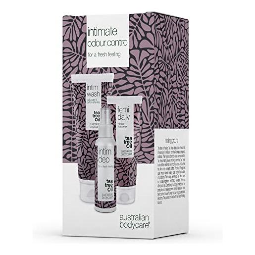 Australian Bodycare kit odore intimo con olio di albero del tè per donne - set di igiene femminile che include lavaggio intimo, femi daily e deodorante intimo - elimina gli odori e favorisce la freschezza