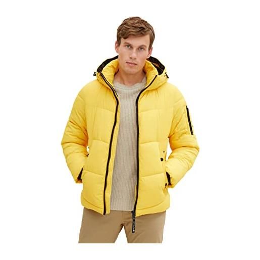 TOM TAILOR giacca con cappuccio, uomo, giallo (pleasant yellow 30028), l