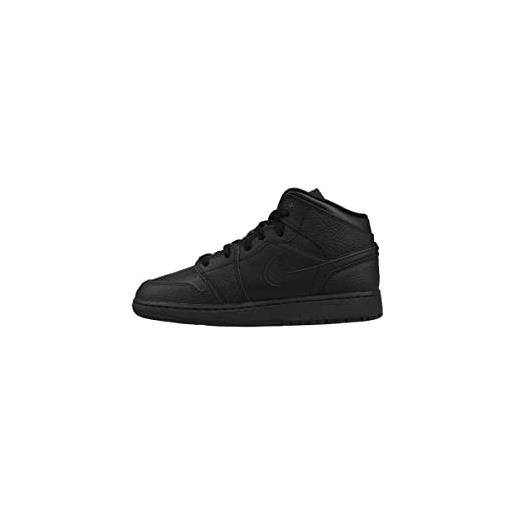 Nike air jordan 1 mid (gs), scarpe da ginnastica bambini e ragazzi, black, 37.5 eu
