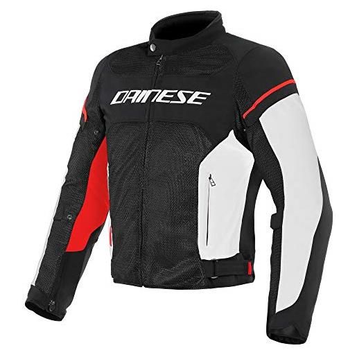 DAINESE air frame d1 tex jacket, giacca moto estiva, nero/bianco/rosso fluo, 44