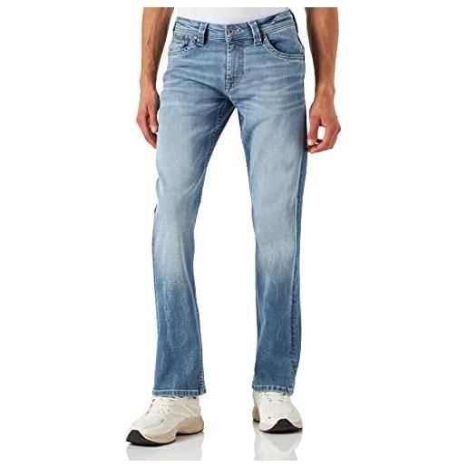 Pepe Jeans kingston zip uomo jeans relaxed fit vita media used, blu (denim-z45), 34w / 34l