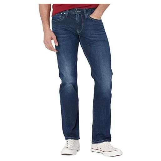 Pepe Jeans kingston zip uomo jeans relaxed fit vita media used, blu (denim-z45), 28w / 32l