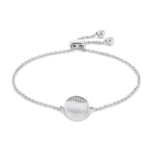Calvin Klein braccialetto a catena da donna collezione minimal circular con cristalli - 35000134