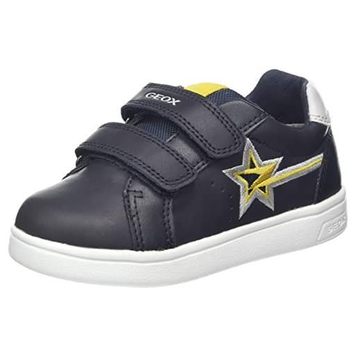 Geox b djrock boy b, sneakers bambini e ragazzi, blu/giallo (navy/dk yellow), 27 eu