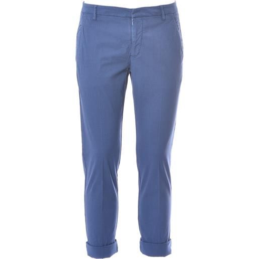 GABARDINE pantalone blu capri