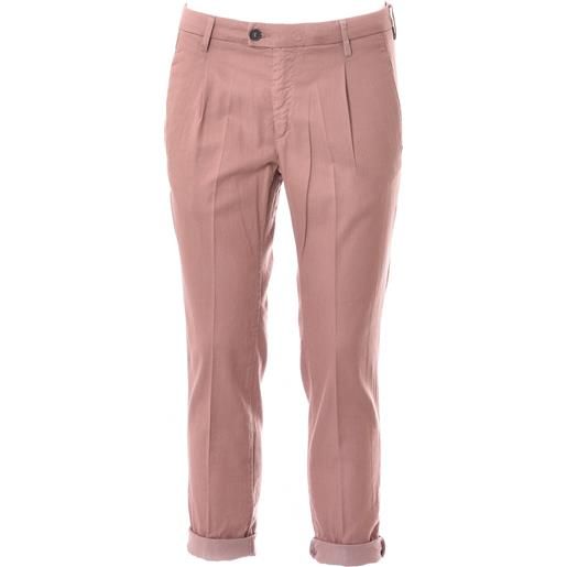GABARDINE pantalone con pence modello capri rosa antico