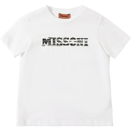 MISSONI t-shirt cropped in cotone organico con logo