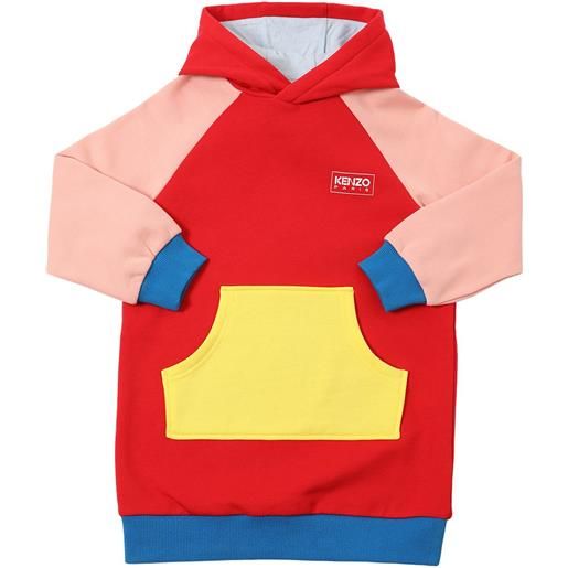 KENZO KIDS vestito in felpa di cotone color block