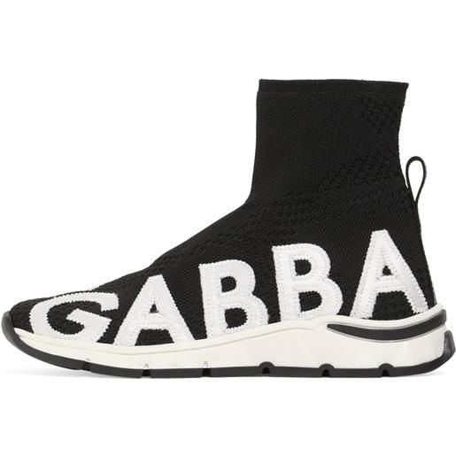DOLCE & GABBANA sneakers in maglia / logo a intarsio