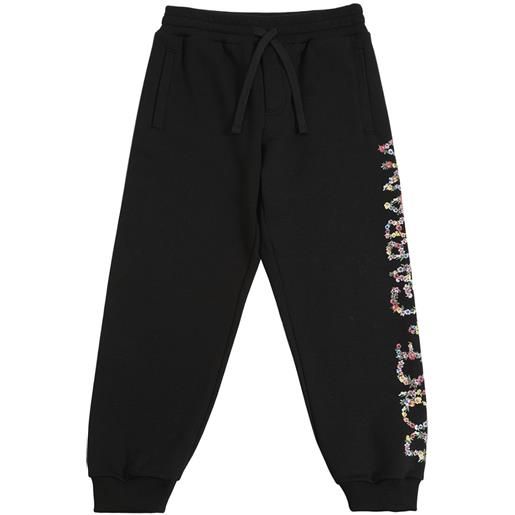 DOLCE & GABBANA pantaloni in felpa di cotone con logo