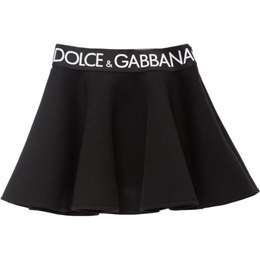 DOLCE & GABBANA minigonna in cotone con logo tape