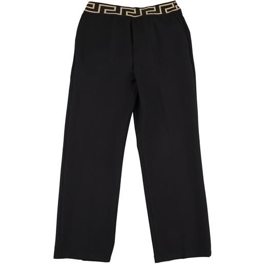 VERSACE pantaloni in cady stretch con greca