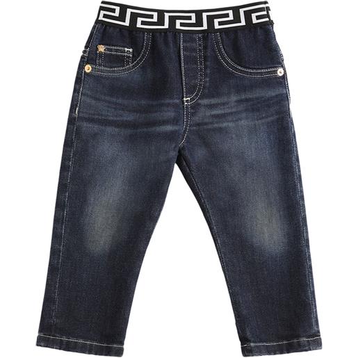 VERSACE jeans in denim di cotone con logo