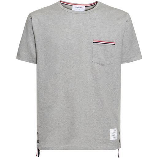 THOM BROWNE t-shirt in cotone con tasca